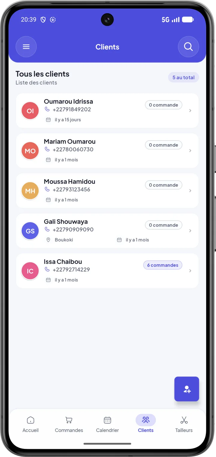 Liste des clients avec le nombre de commandes de chacun