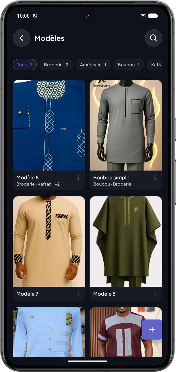 Catalogue de modèles en photos