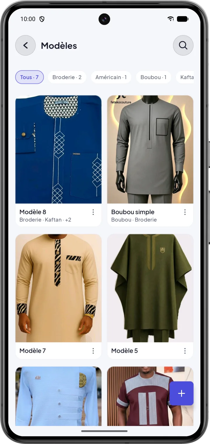 Catalogue de modèles en photos